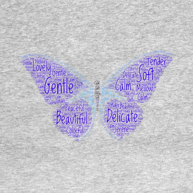 Beautiful Purple Word Cloud Original Art Butterfly by ckandrus